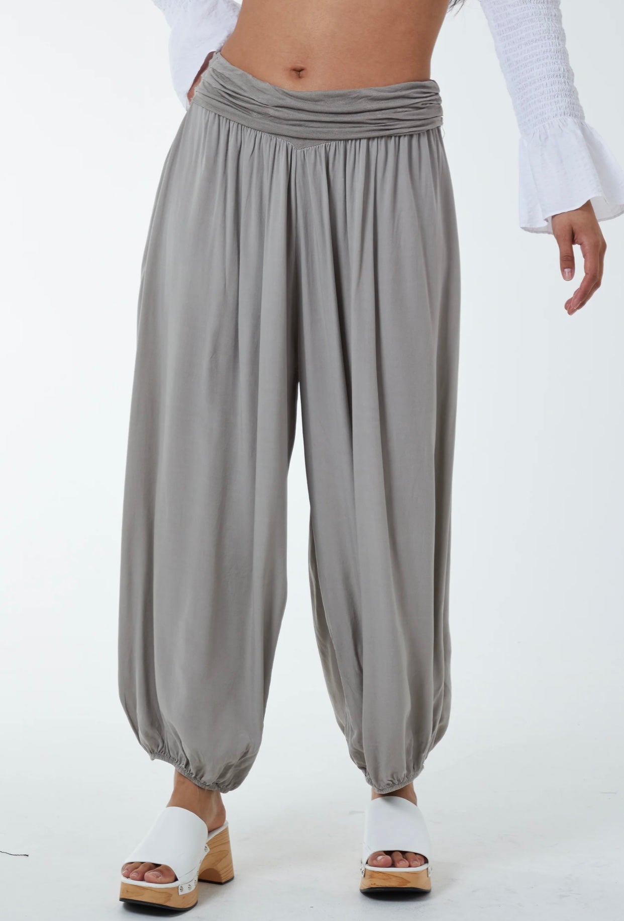 HAREM JERSEY TROUSERS - MOCHA