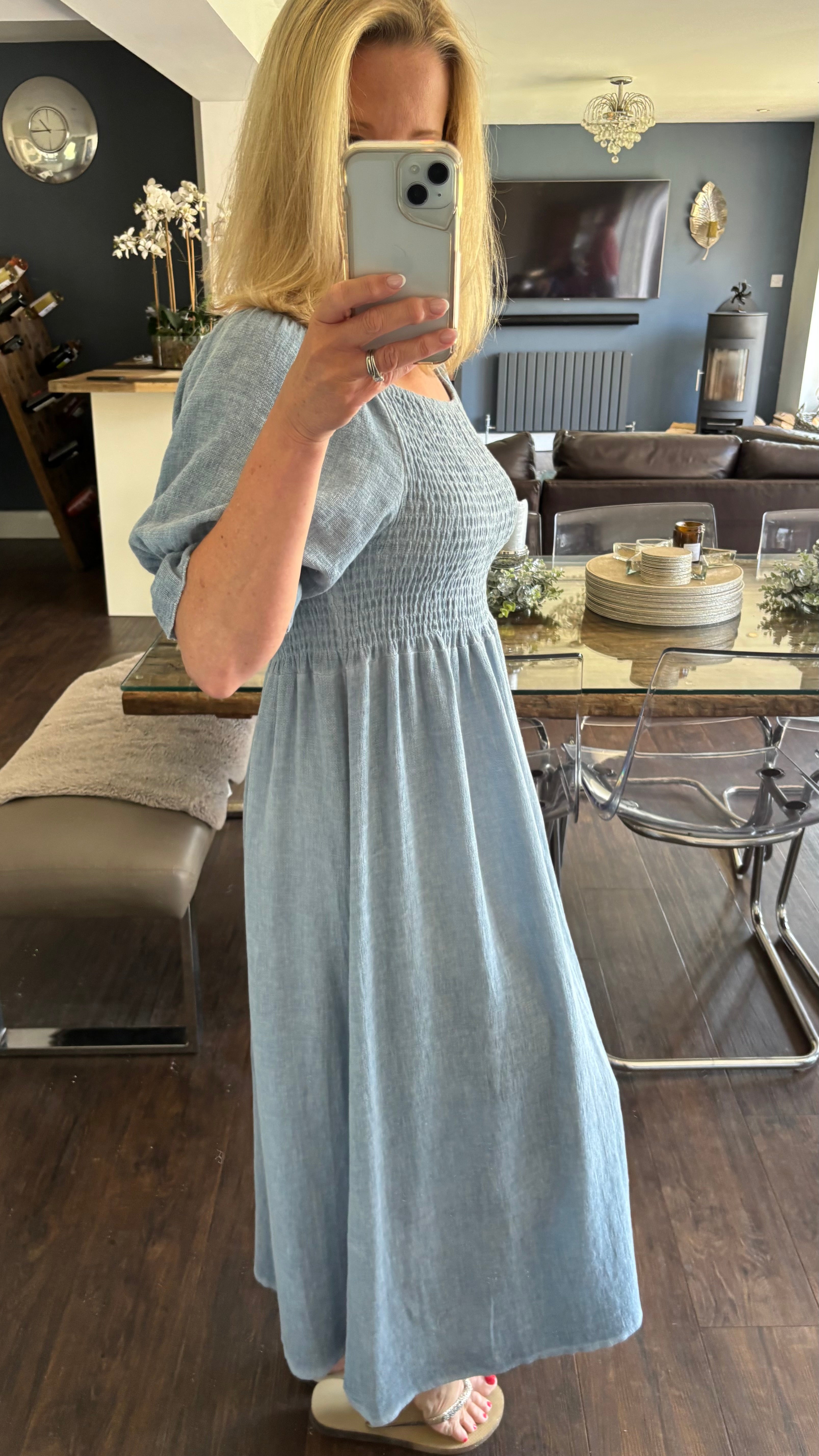 BOHO LINEN MAXI DRESS -