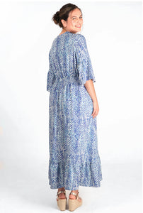 LUNA MAXI DRESS WITH POCKETS - BLUE