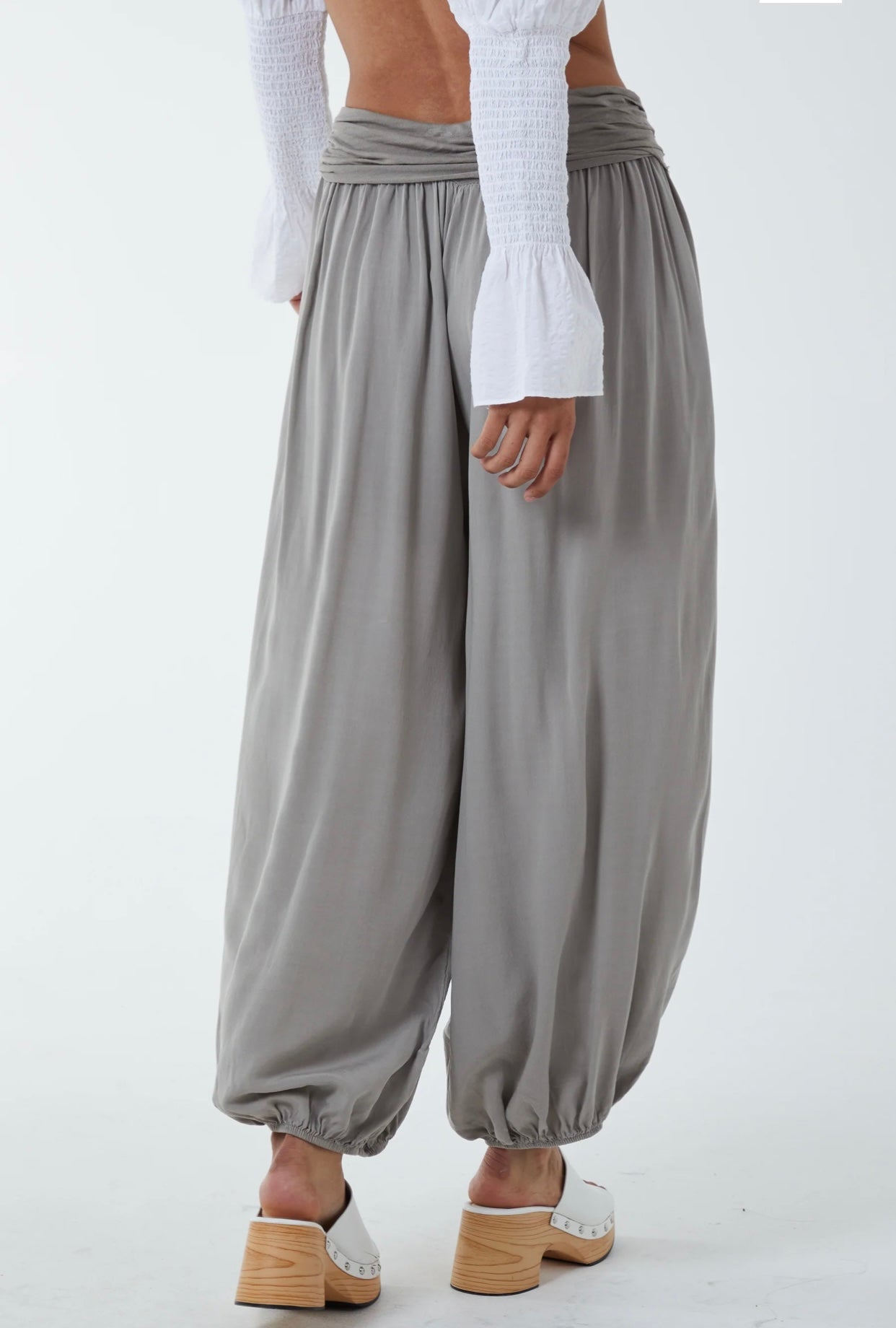 HAREM JERSEY TROUSERS - MOCHA